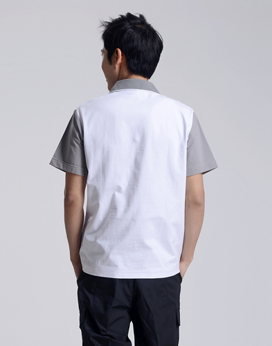 男T恤修身短袖白色polo衫
