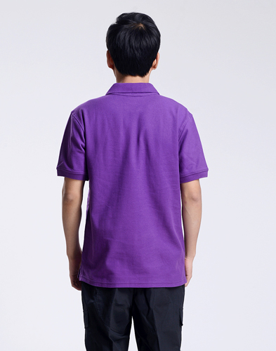 男T恤修身短袖紫色polo衫